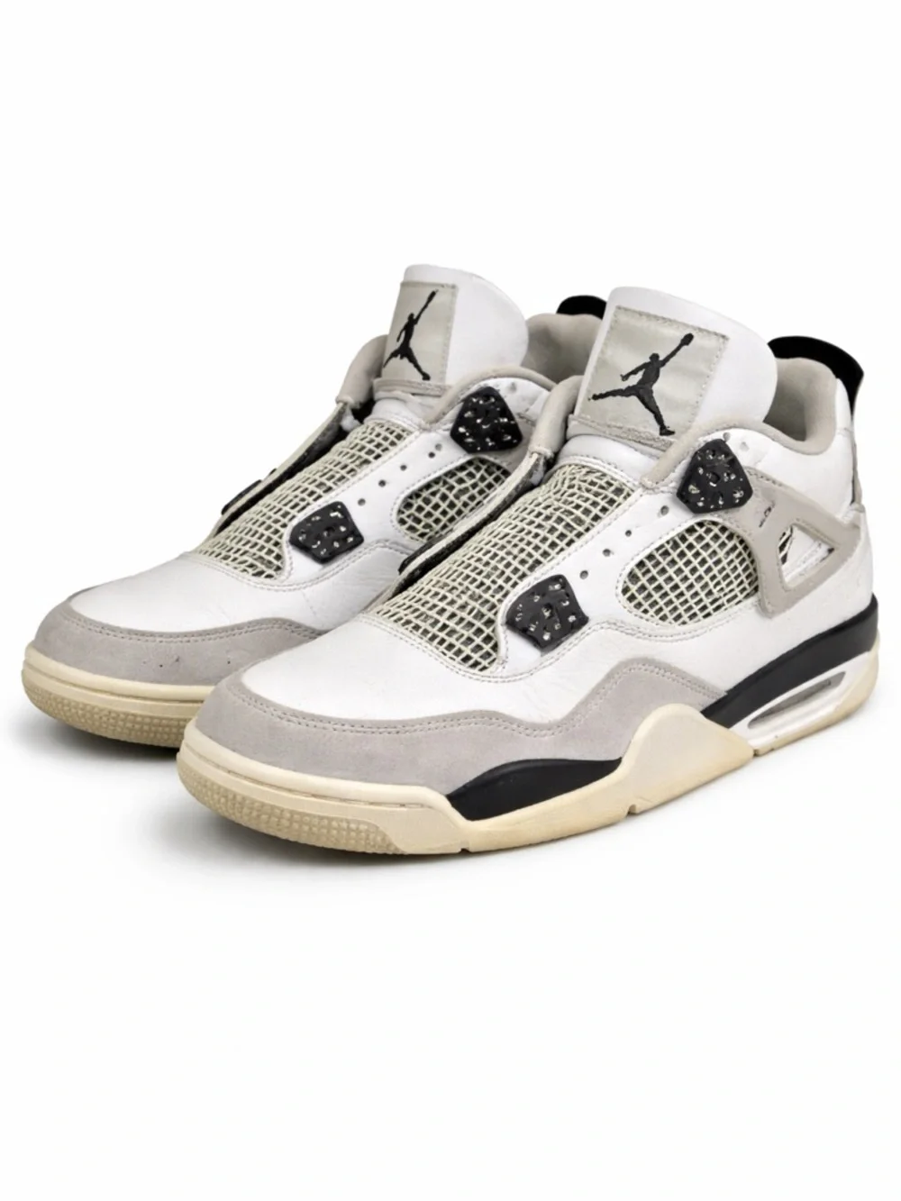 Air Jordan 4 Retro White Oreo (Tech White) Men’s Sneakers No Laces‎ No Box Used